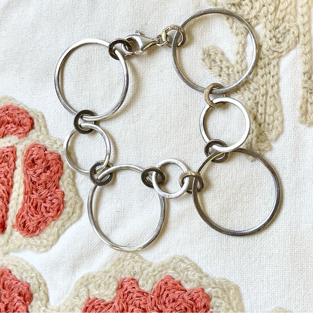 Sterling Silver Circle Links Bracelet ♥ Like new